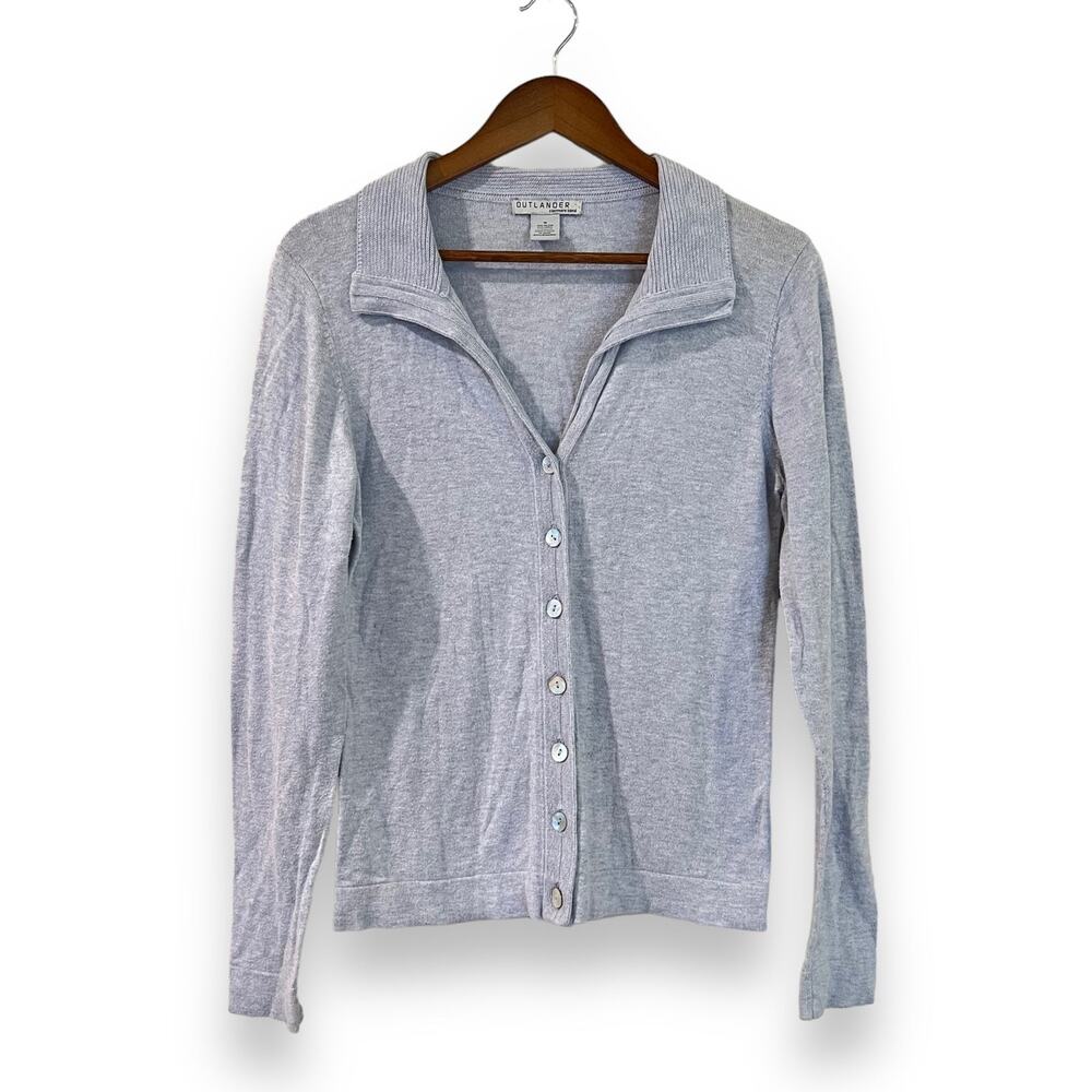 St. Johns Bay Light Gray Button-Front Cardigan Sweater